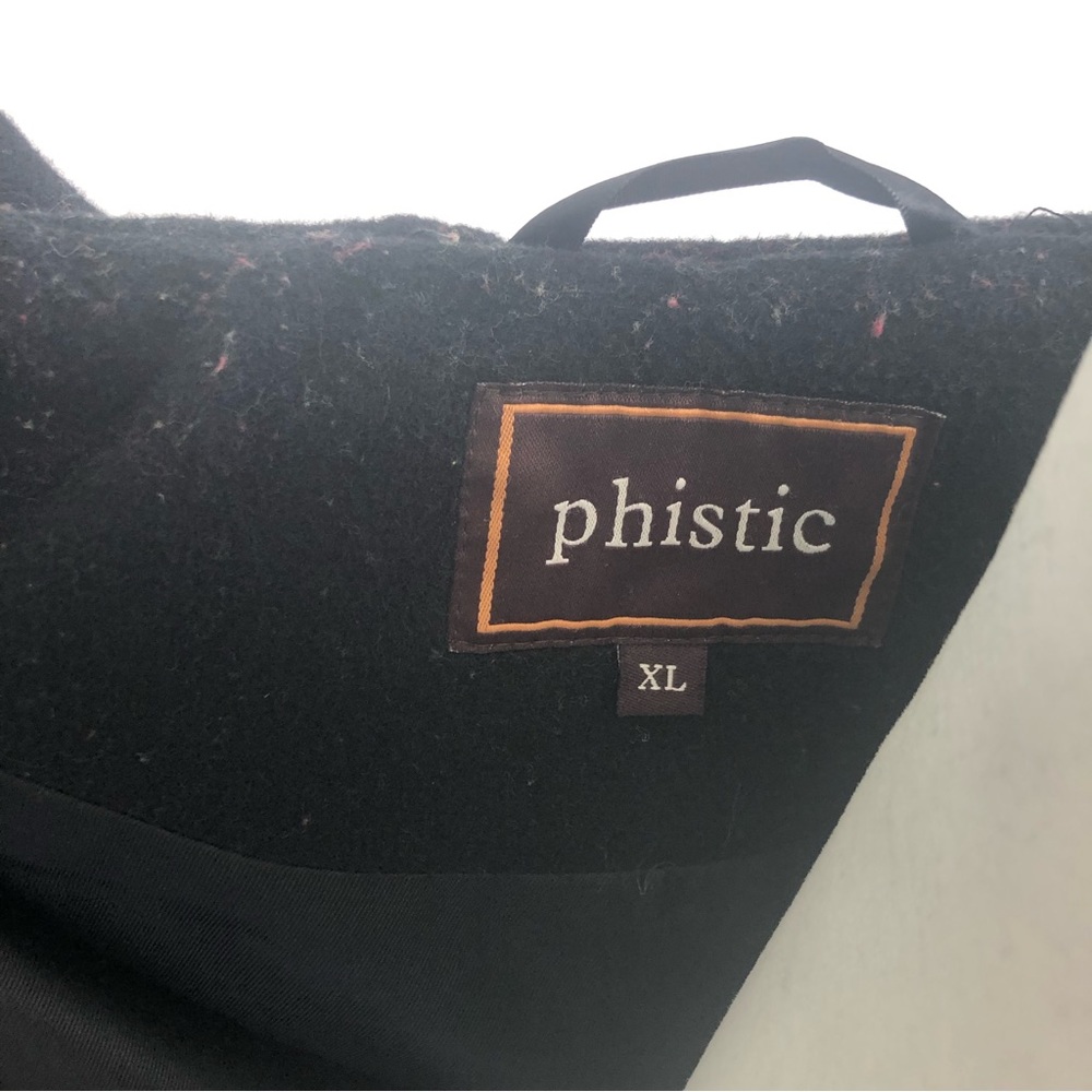 Phistic Long Black Wool & Cashmere Coat - Picture 5 of 8